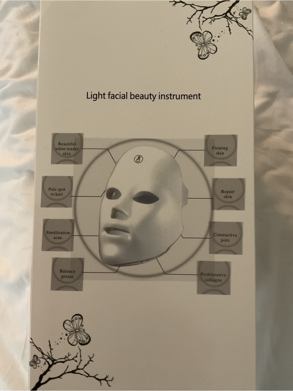 LED Light Facial Beauty Mask - White - Picture 2 of 3